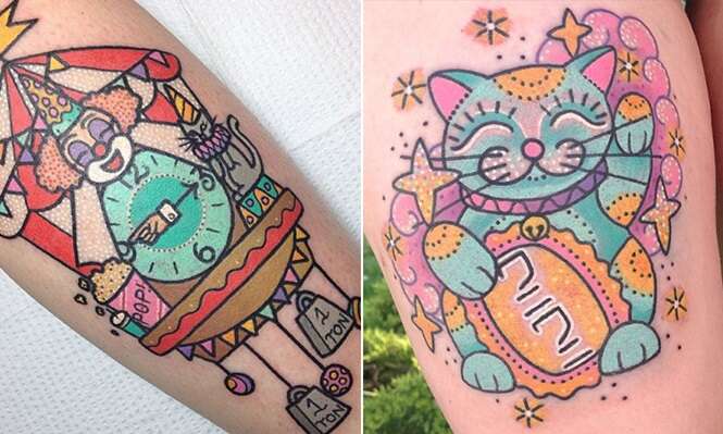 Tatuagens coloridas para quem quer fugir do convencional