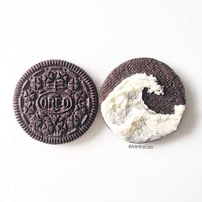 Obras de arte feitas com biscoito Oreo