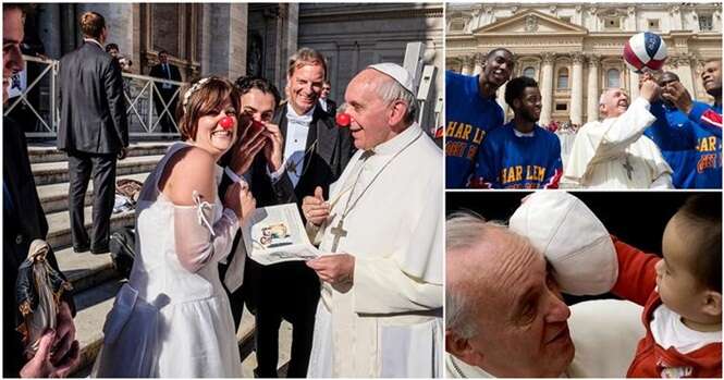 Fotos que mostram como o Papa Francisco é bem humorado