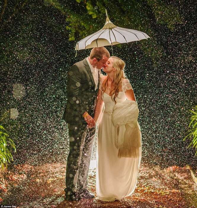 Fotos mágicas que provam que a chuva pode ser bem vinda durante o casamento