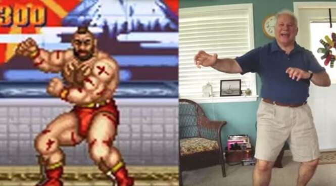 Idoso faz sucesso ao reproduzir movimentos de personagens do game Street Fighter