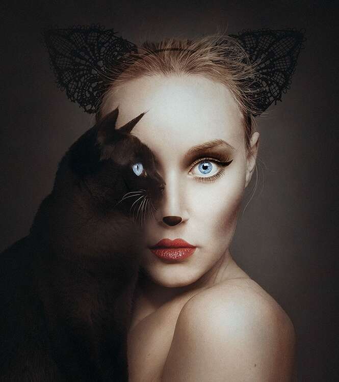 Artista se “une” a animais com fotos criativas