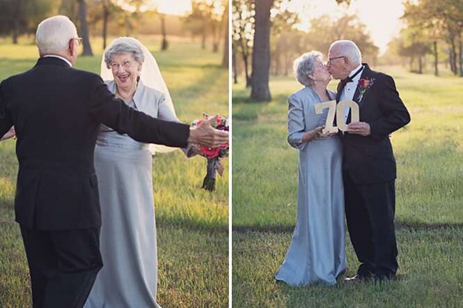 Este casal esperou 70 anos para fazer as fotos de seu casamento