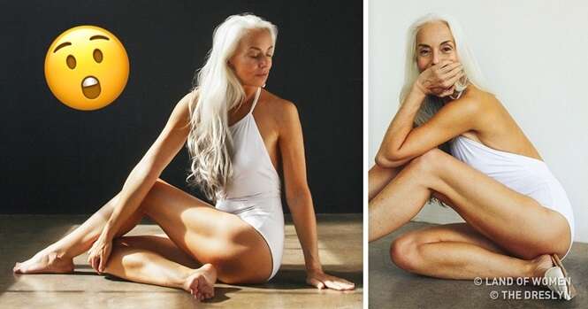 Esta modelo ainda posa usando trajes de banho aos 61 anos e este é o seu segredo de beleza