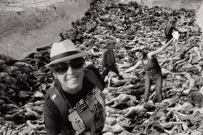 Judeu faz montagens chocantes com o objetivo de mostrar que não devemos tirar fotos no Memorial do Holocausto