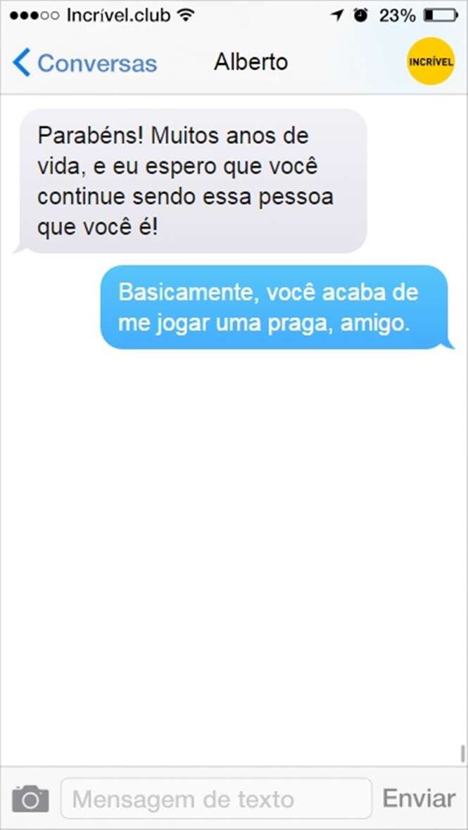 Mensagens trocadas por amigos de verdade