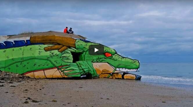 Dupla de artistas de rua transforma casa abandonada em praia da França em Shenlong, personagem de Dragon Ball